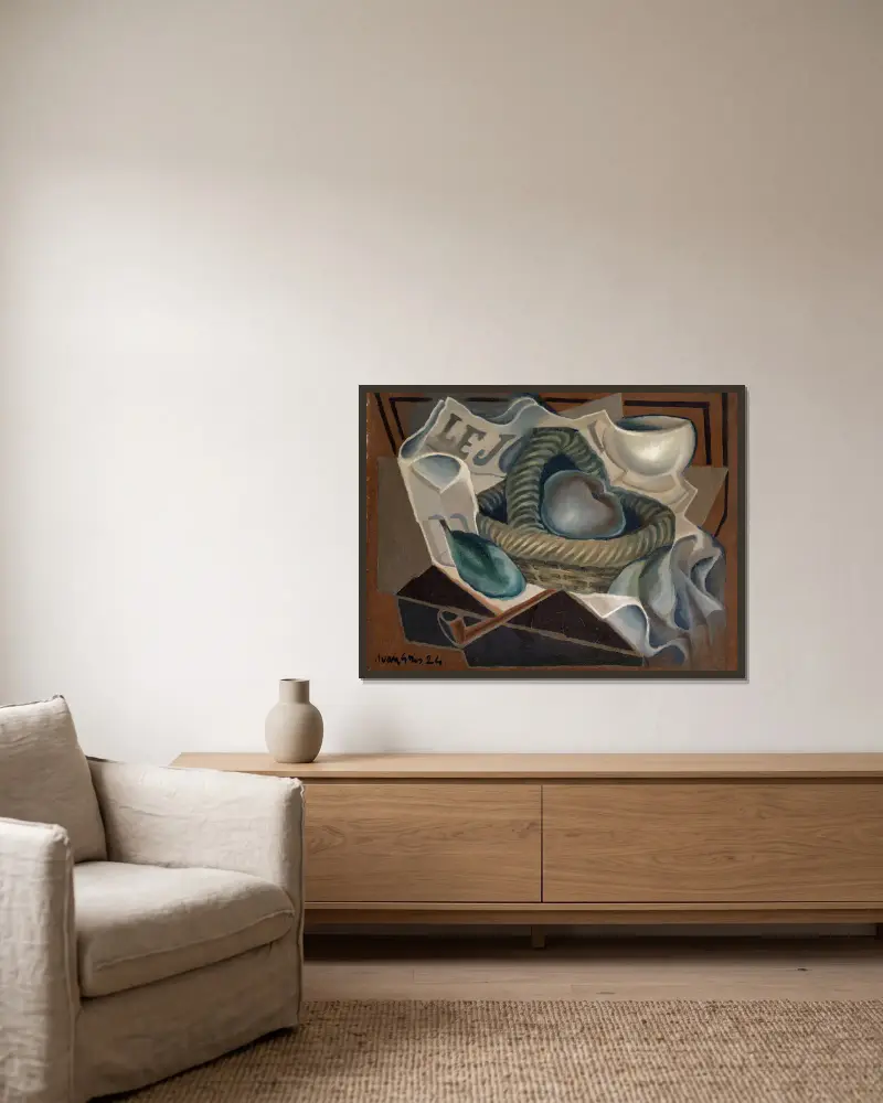 Koš, Juan Gris v rámu na stěně