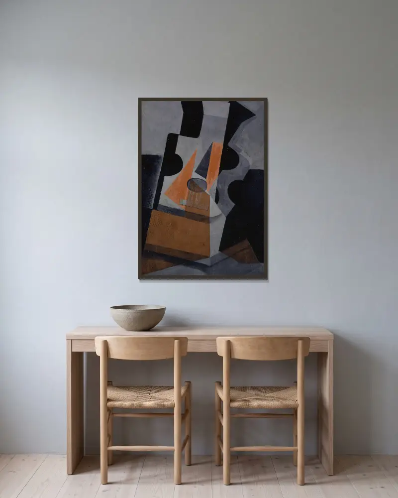 Kytara (Zátiší s kytarou), Juan Gris v rámu na stěně