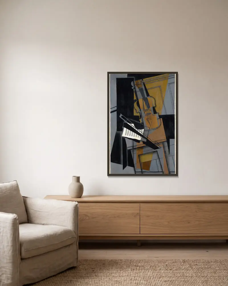 Skrzypce, Juan Gris w ramie na ścianie