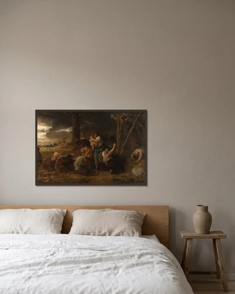 Blesk, Jules Breton v rámu na stěně