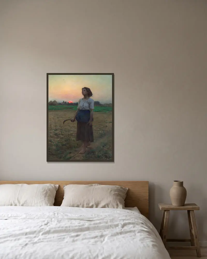 Śpiew skowronka, Jules Breton w ramie na ścianie
