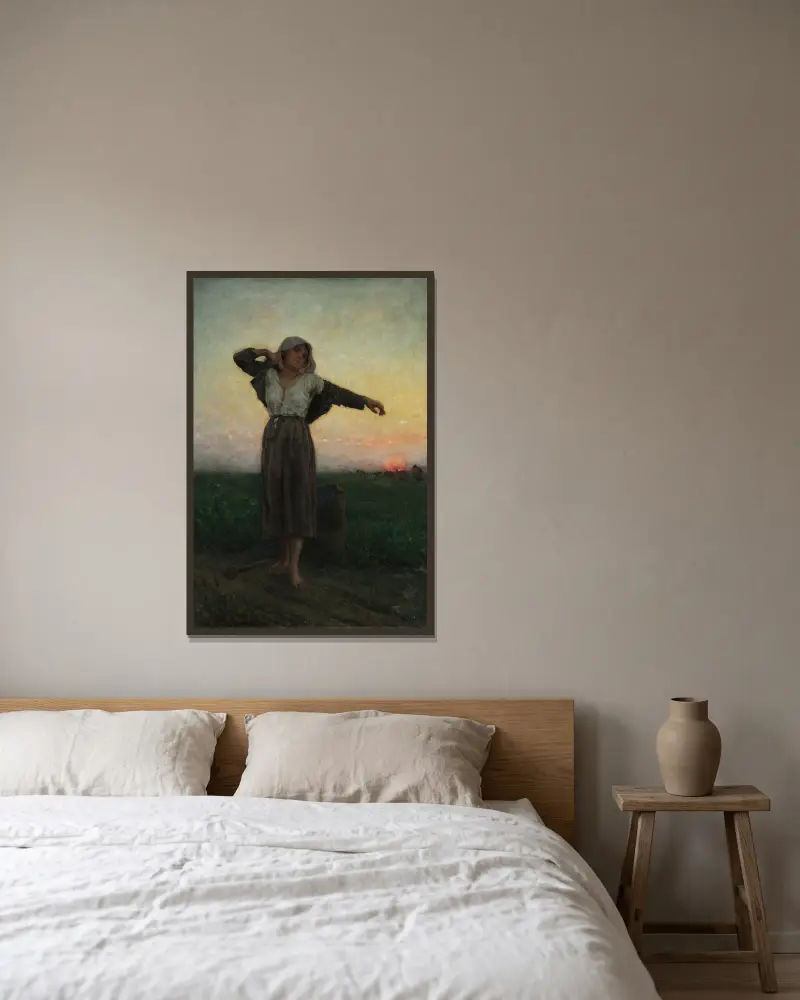 Unavená paběrkovatelka, Jules Breton v rámu na stěně