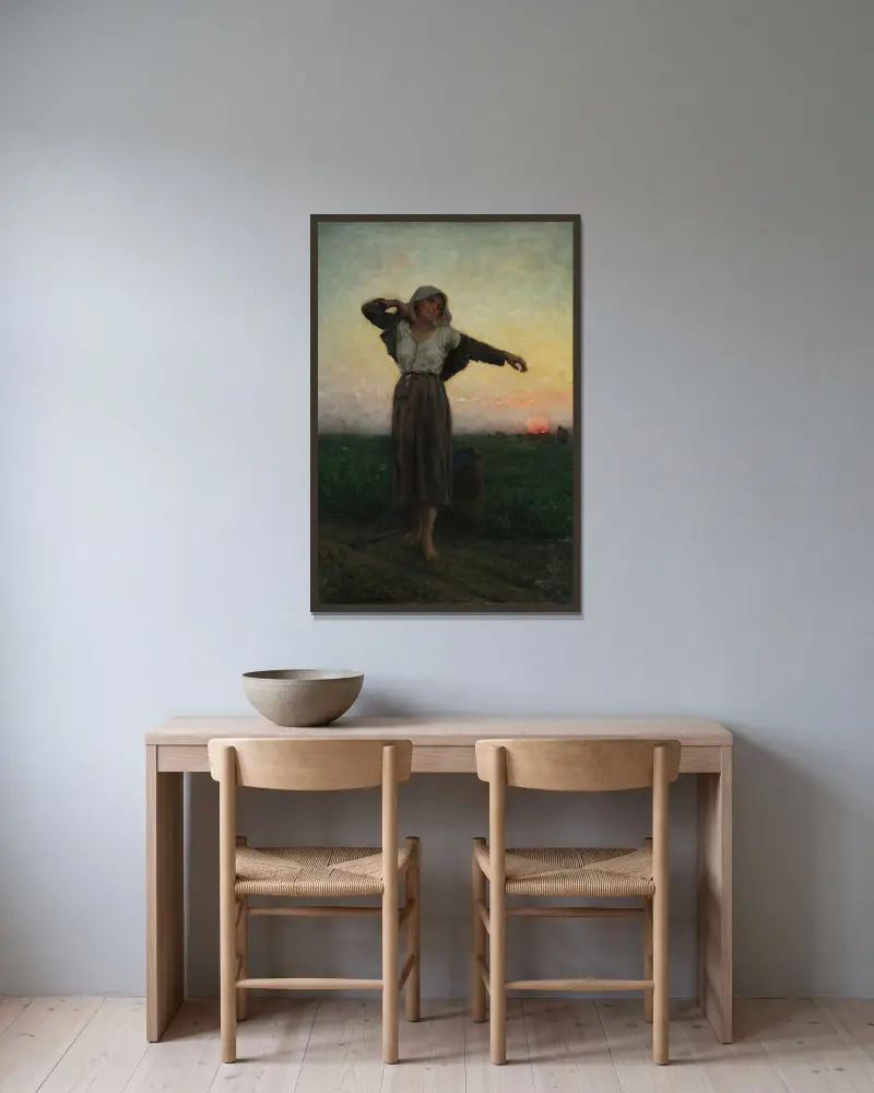 Unavená paběrkovatelka, Jules Breton v rámu na stěně