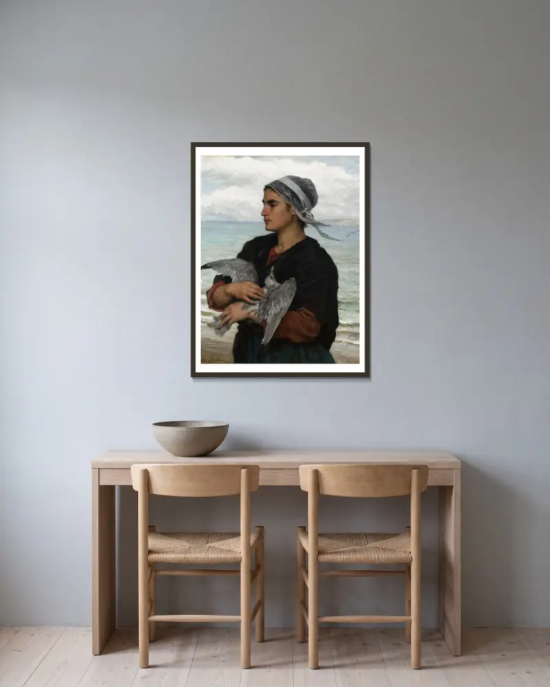 Zraniona mewa, Jules Breton w ramie na ścianie