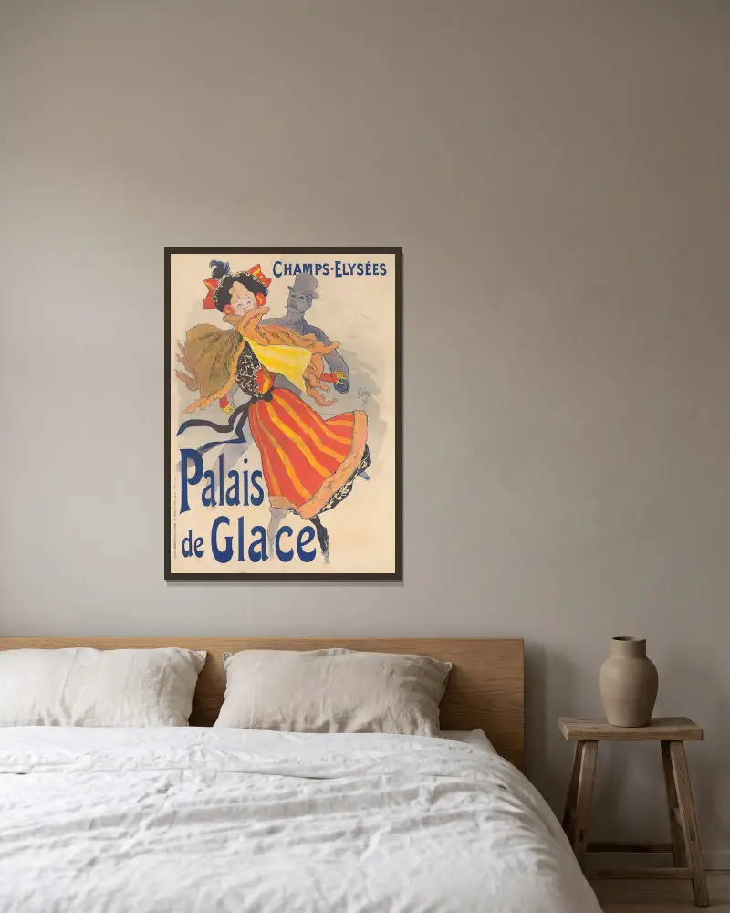 Champs-Elysées, Palais de Glace, Jules Chéret v rámu na stěně