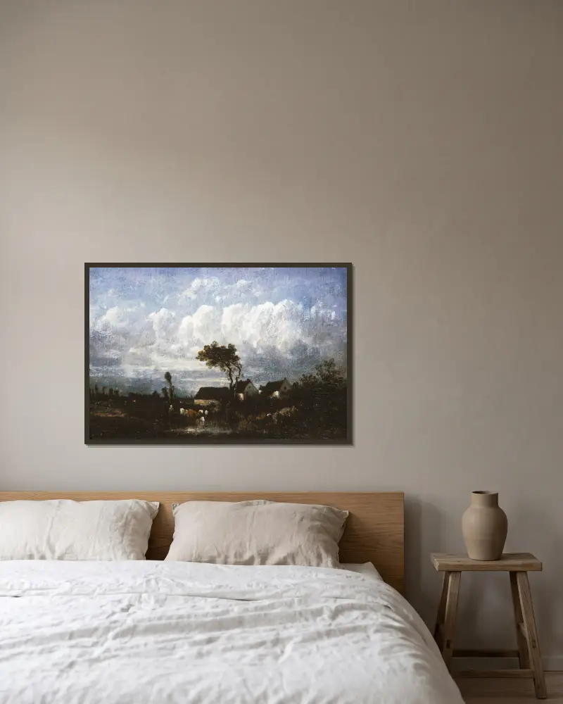 Landschaft von Jules Dupré gerahmt an einer Wand