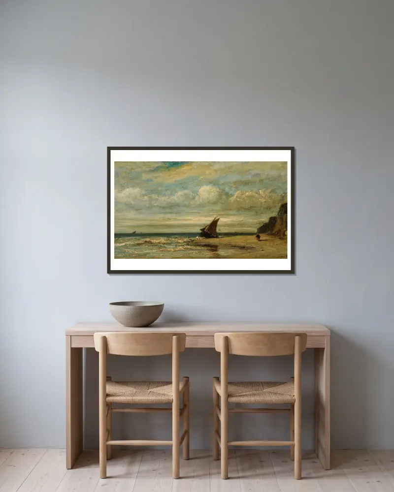 Marine av Jules Dupré inramad på en vägg