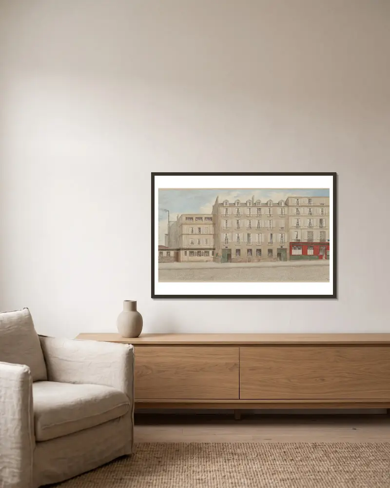 Nummer 29 bis 35 rue Monsieur-le-Prince, 6. Arrondissement von Jules Gaildrau gerahmt an einer Wand