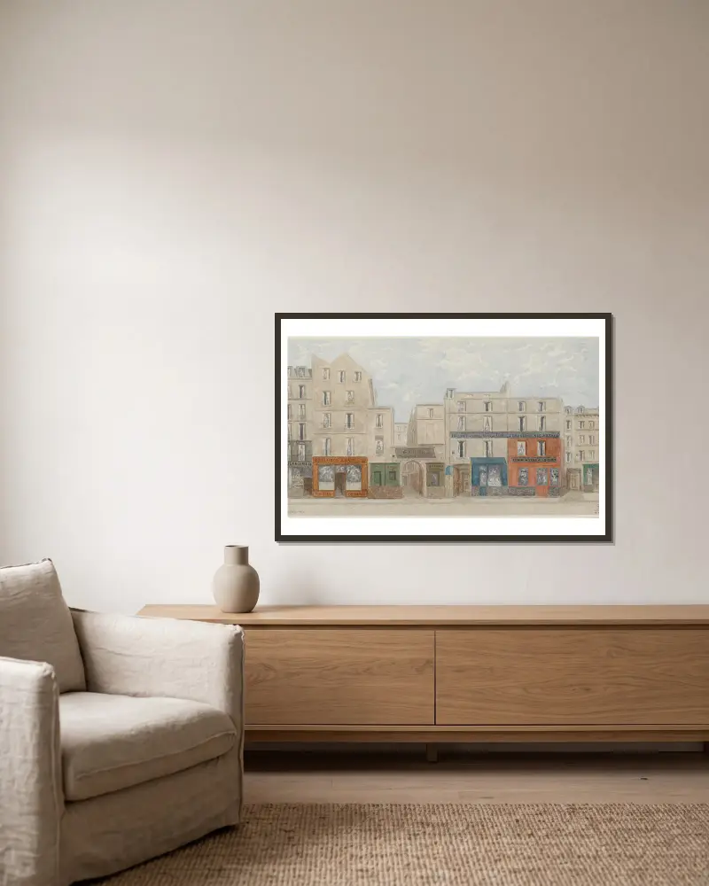 Rue Beaubourg Nr. 38 bis 44, 3. Arrondissement von Jules Gaildrau gerahmt an einer Wand