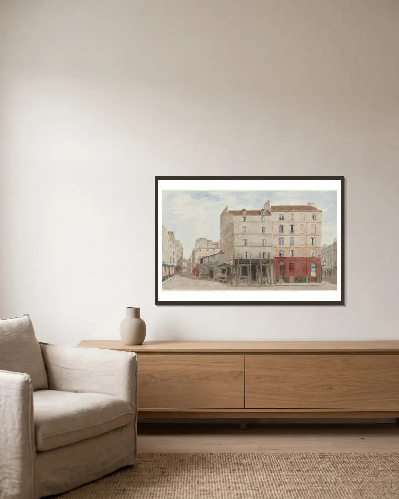 Rue de l’Hôtel Colbert Nr. 17 und 19, 5. Arrondissement von Jules Gaildrau gerahmt an einer Wand