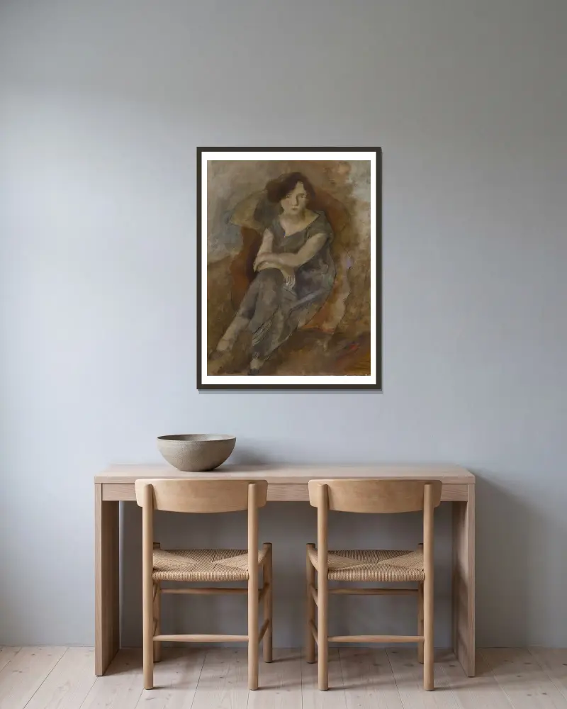 Gaby av Jules Pascin inramad på en vägg