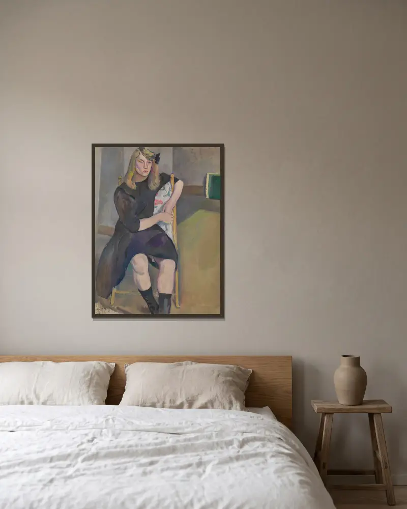 Little Jeanne av Jules Pascin inramad på en vägg