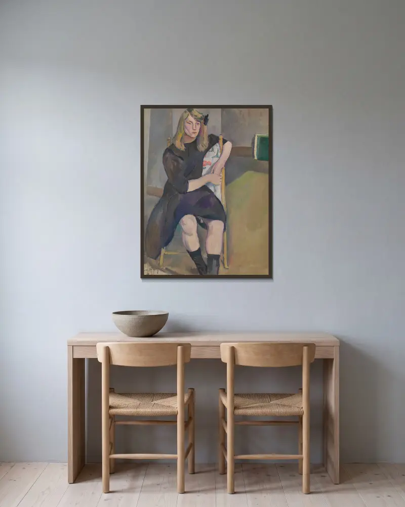 Little Jeanne av Jules Pascin inramad på en vägg