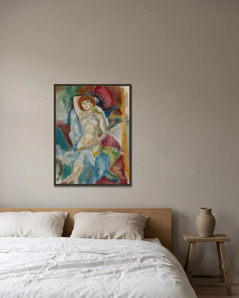 Nu, Le Bras Levé av Jules Pascin inramad på en vägg