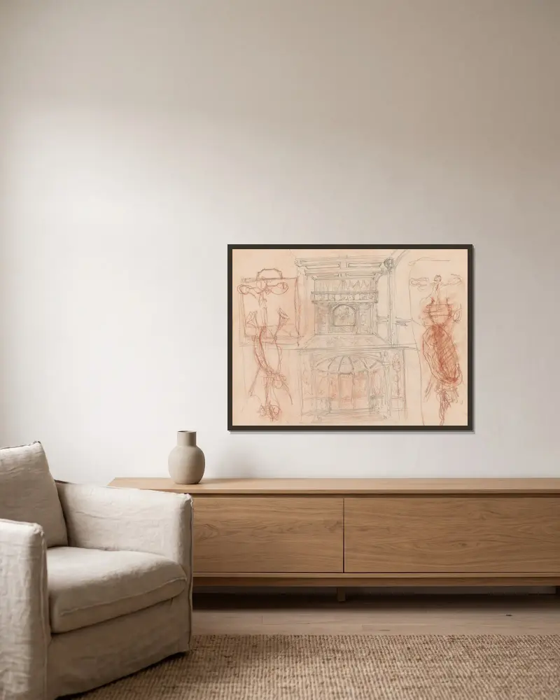 Architectural Elements – nr 2 av Jules Schmalzigaug inramad på en vägg
