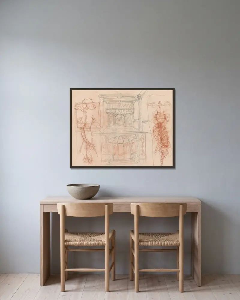 Architectural Elements – nr 2 av Jules Schmalzigaug inramad på en vägg