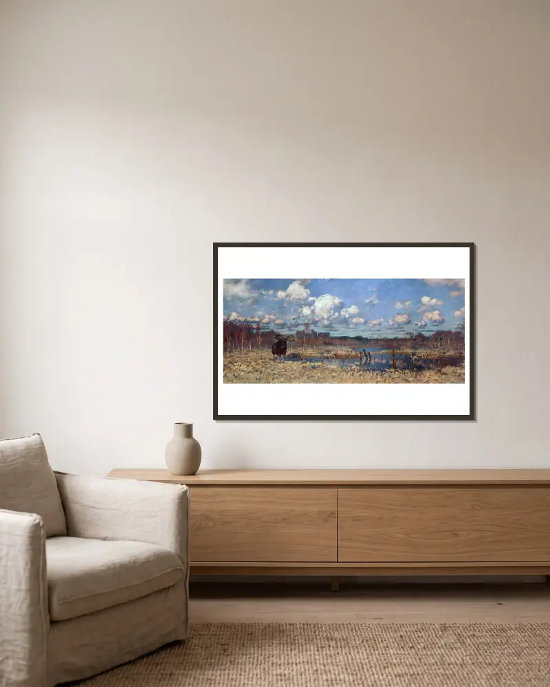Elch von Julian Falat gerahmt an einer Wand