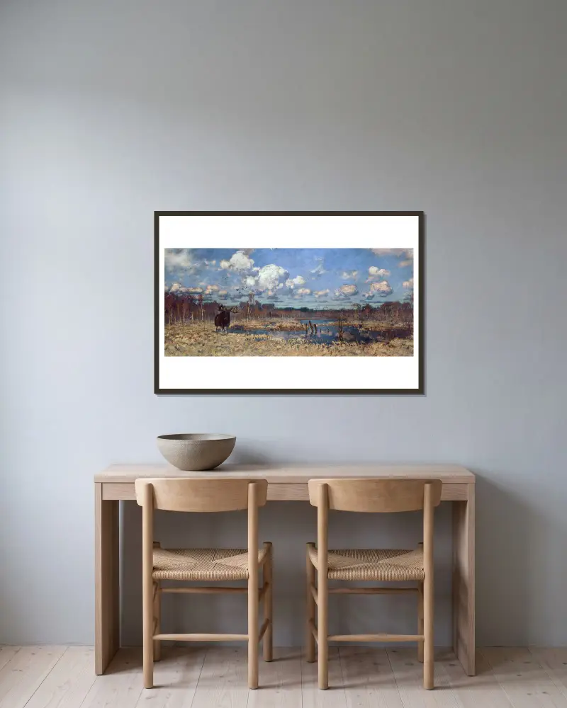 Elch von Julian Falat gerahmt an einer Wand