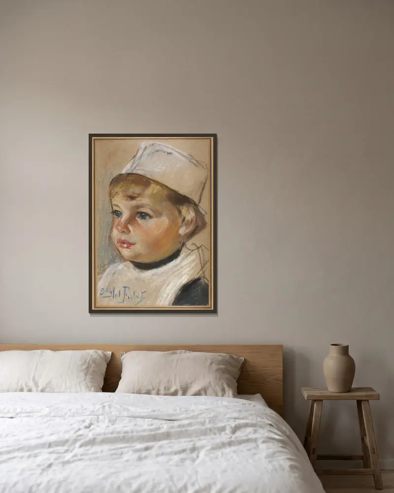 Portret dziecka, Julian Falat w ramie na ścianie