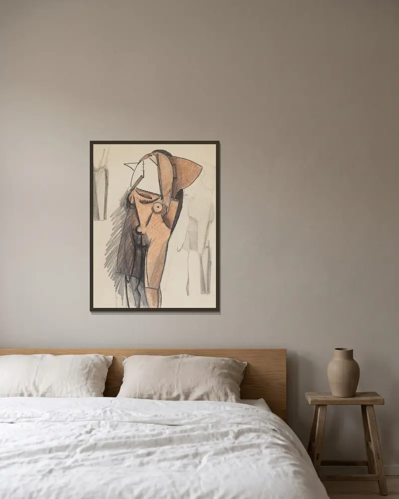Studie für Frau, die sich kämmt I von Julio González gerahmt an einer Wand