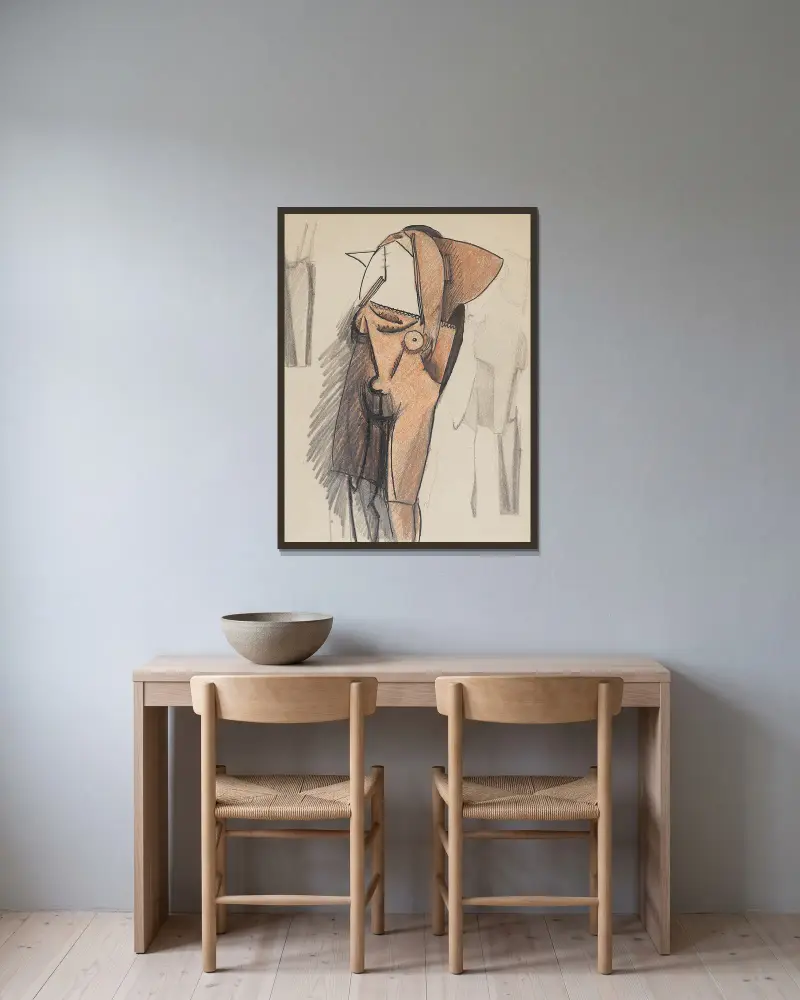 Studie für Frau, die sich kämmt I von Julio González gerahmt an einer Wand
