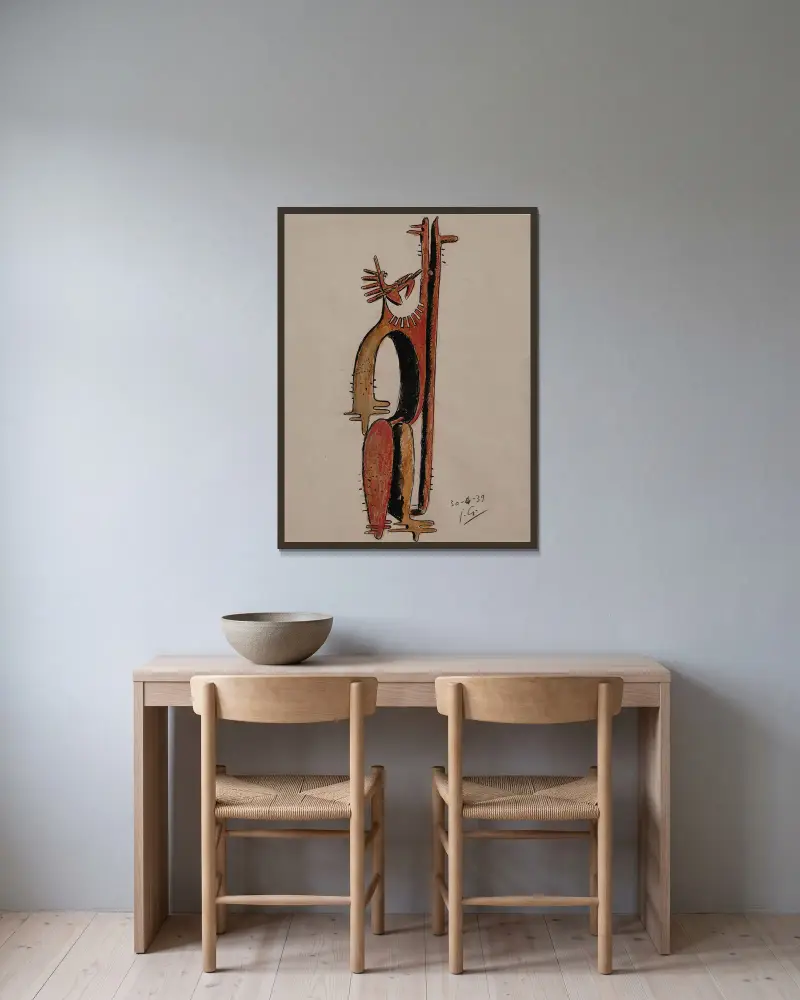 Homme Cactus av Julio González inramad på en vägg