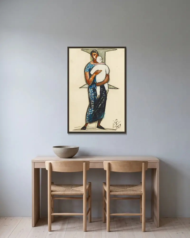 Macierzyństwo, 1929, Julio González w ramie na ścianie