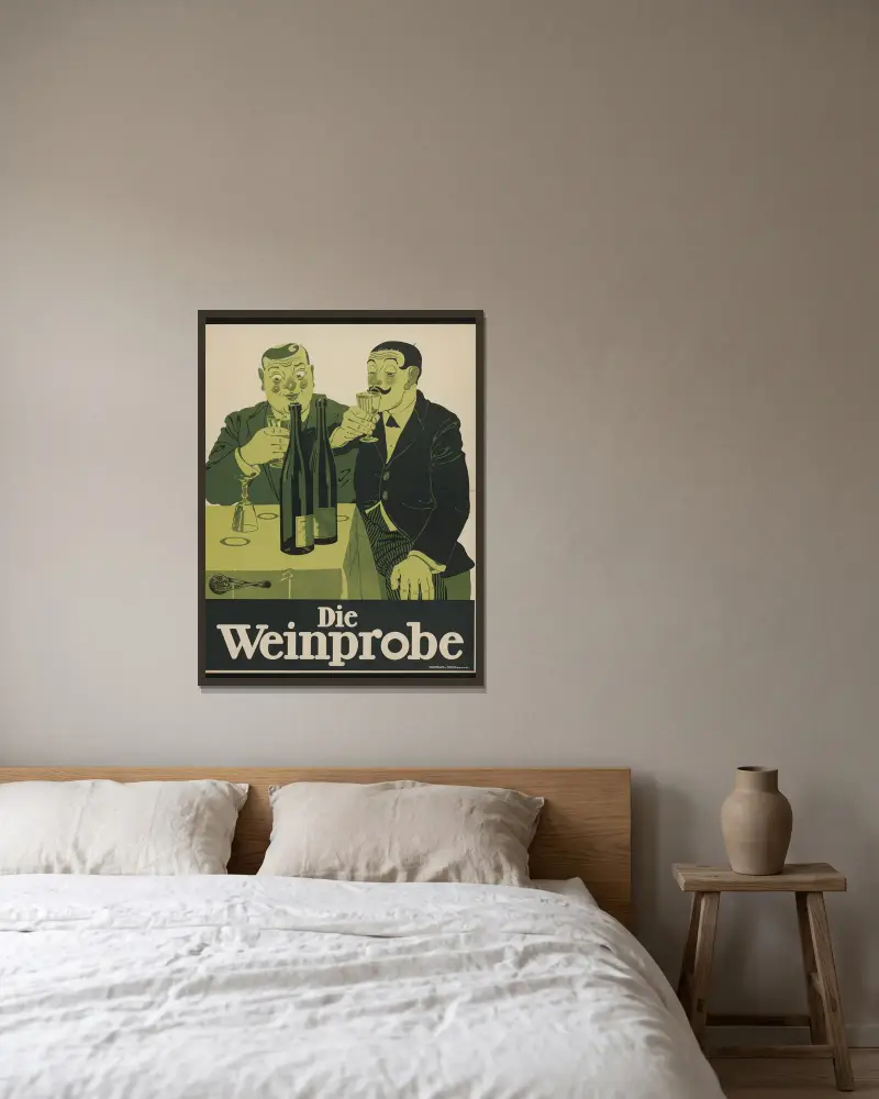 Die Weinprobe av Julius Klinger inramad på en vägg