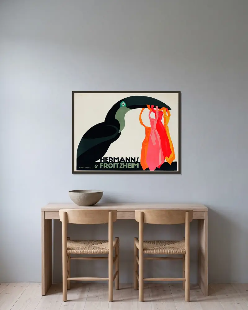 Hermanns and Froitzheim von Julius Klinger gerahmt an einer Wand