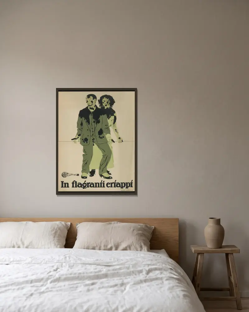 In flagranti ertappt av Julius Klinger inramad på en vägg