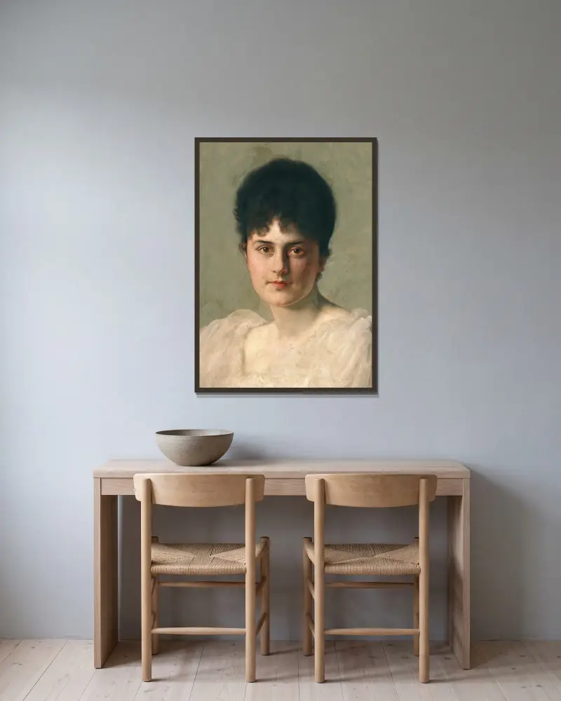 Ellen de Maré, född von Hallwyll (1867–1952) av Julius Kronberg inramad på en vägg