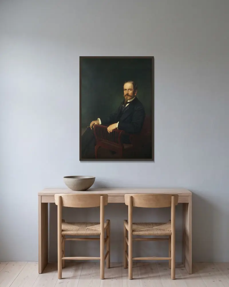 Walter von Hallwyll (1839–1921) von Julius Kronberg gerahmt an einer Wand