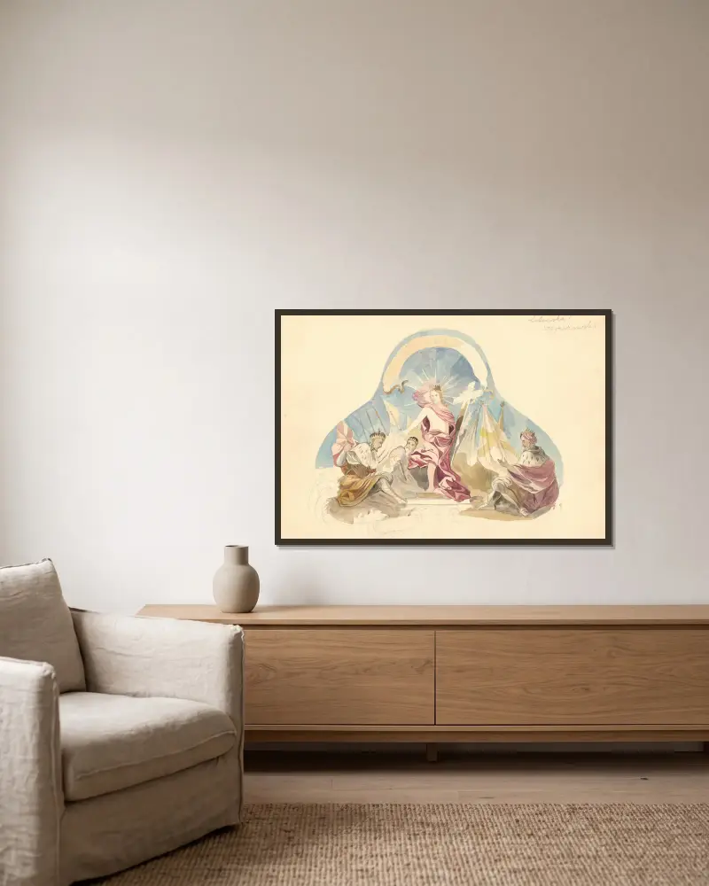 Regnat a ligno von Juliusz Makarewicz gerahmt an einer Wand