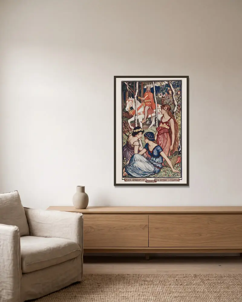 Der Kaiser trifft die drei Schwestern von Henry Justice Ford gerahmt an einer Wand