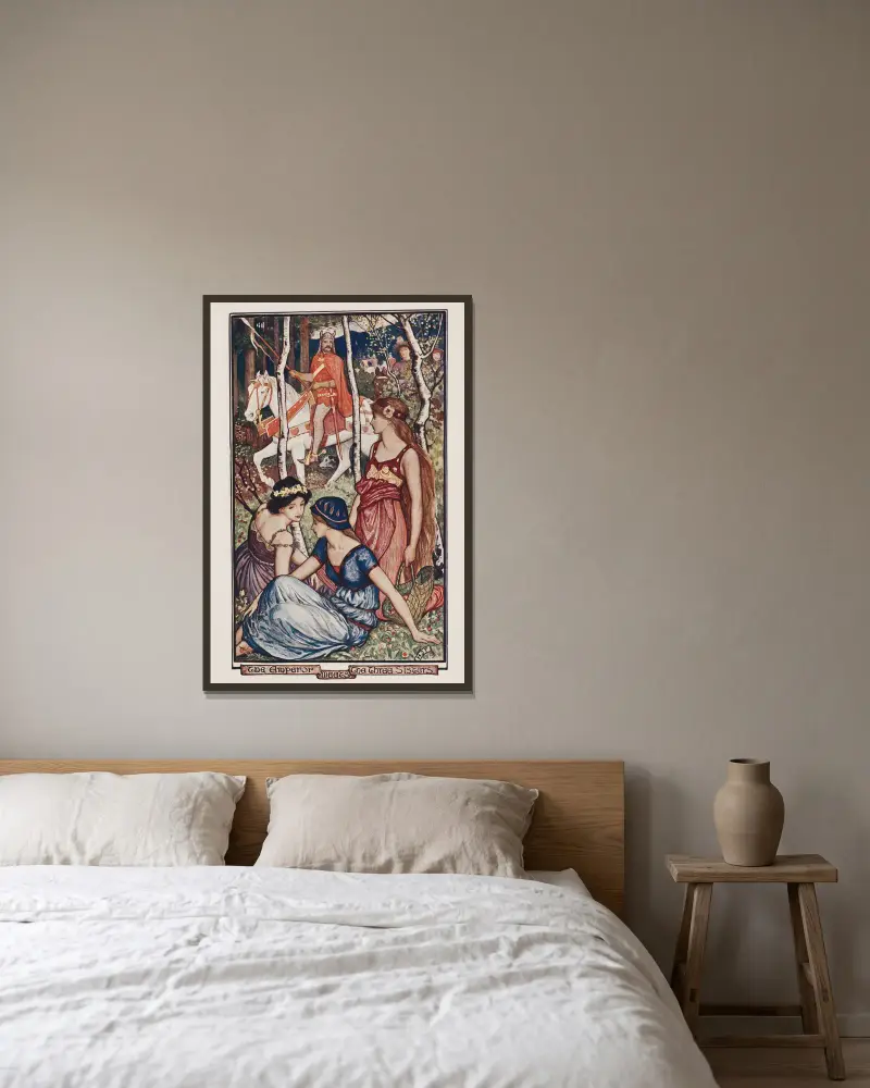 Der Kaiser trifft die drei Schwestern von Henry Justice Ford gerahmt an einer Wand