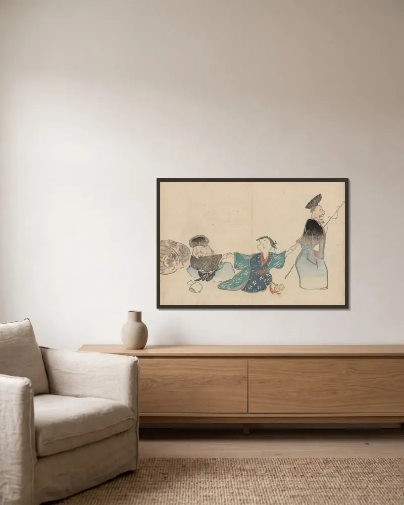 Kōrin gafu – Hōchū Pl.04 av Ogata Kōrin inramad på en vägg