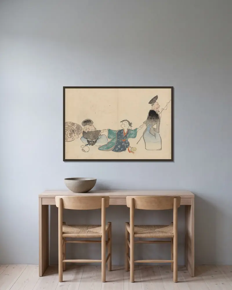 Kōrin gafu – Hōchū Pl.04 av Ogata Kōrin inramad på en vägg