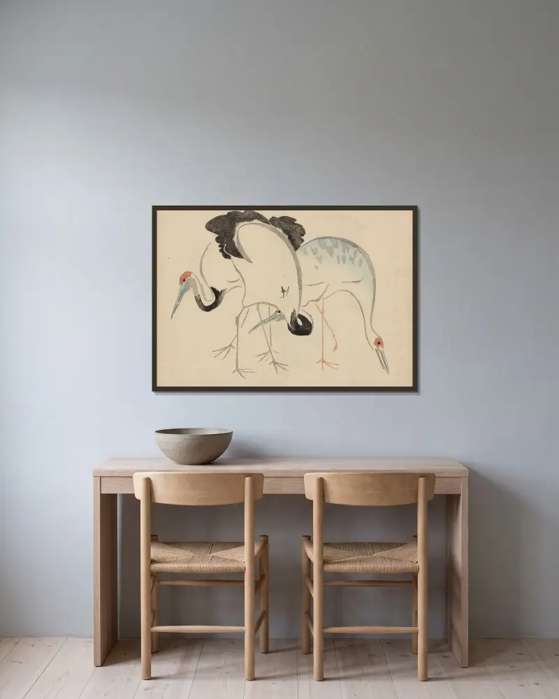 Kōrin gafu – Hōchū Taf. 13 von Ogata Kōrin gerahmt an einer Wand