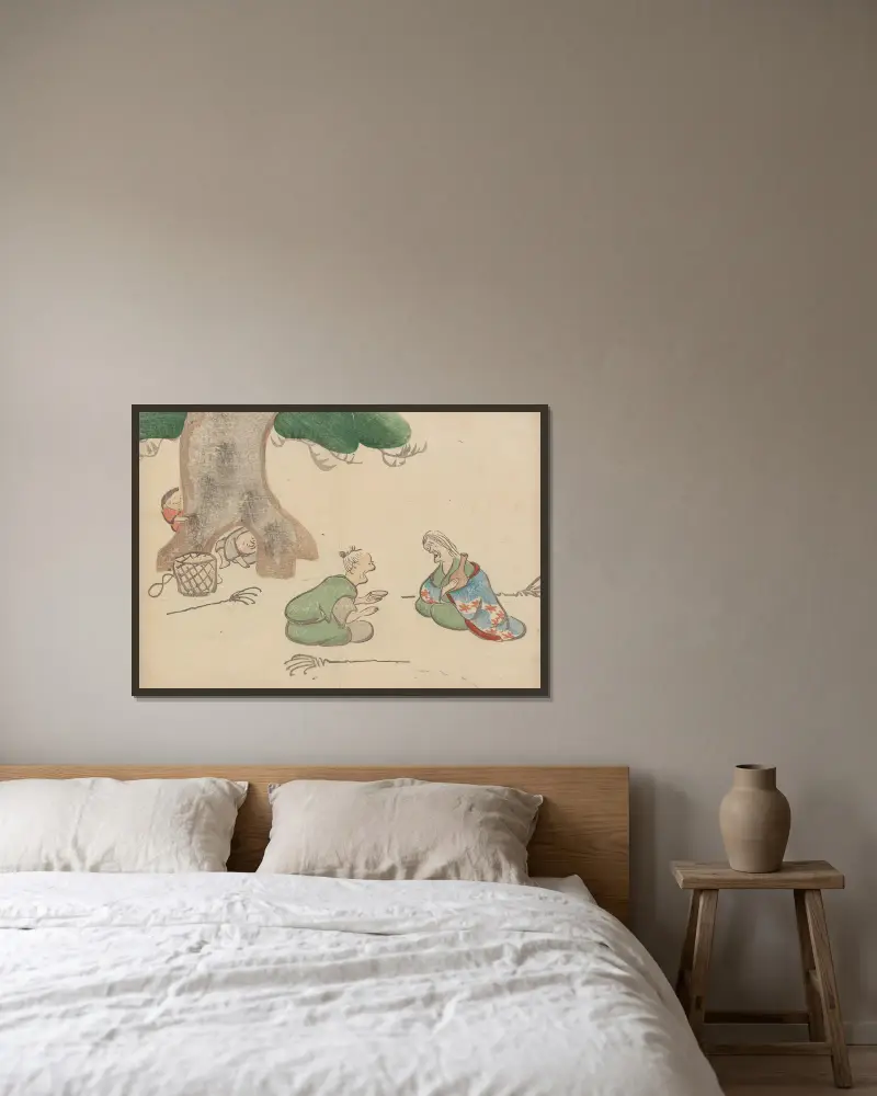 Kōrin gafu – Hōchū Taf. 25 von Ogata Kōrin gerahmt an einer Wand