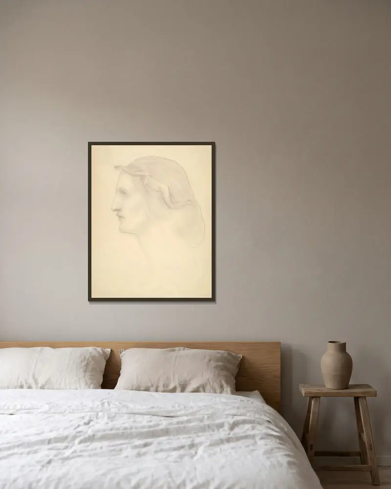 Profil und überlagerte Figur von Kahlil Gibran gerahmt an einer Wand