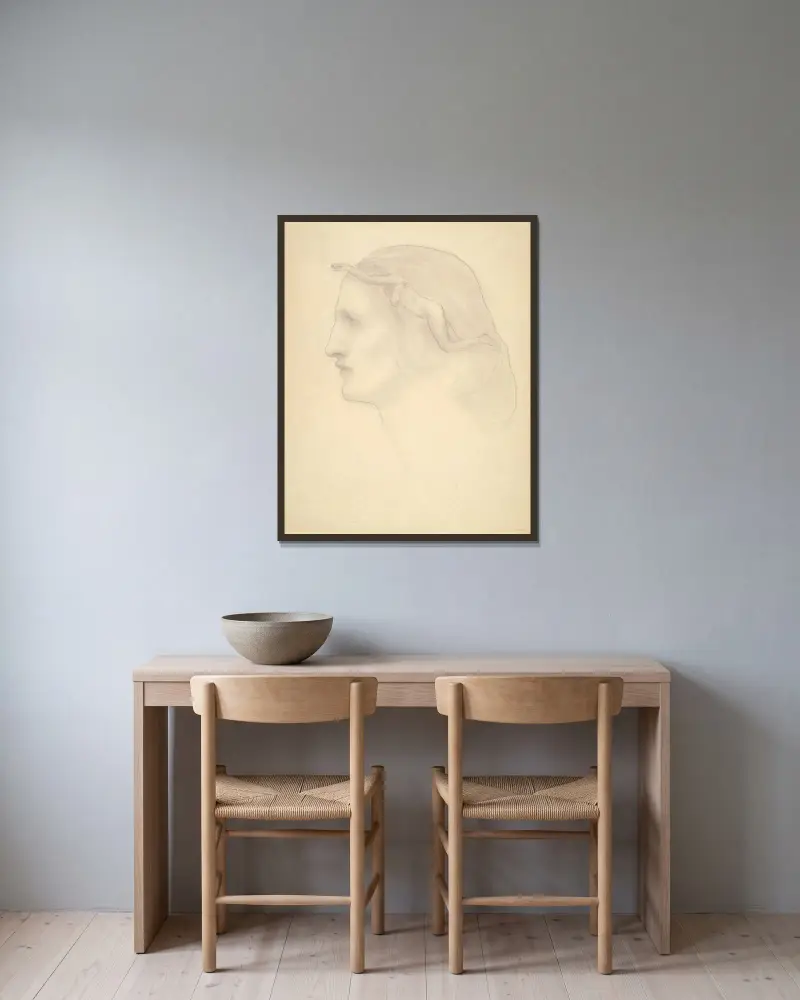 Profil und überlagerte Figur von Kahlil Gibran gerahmt an einer Wand