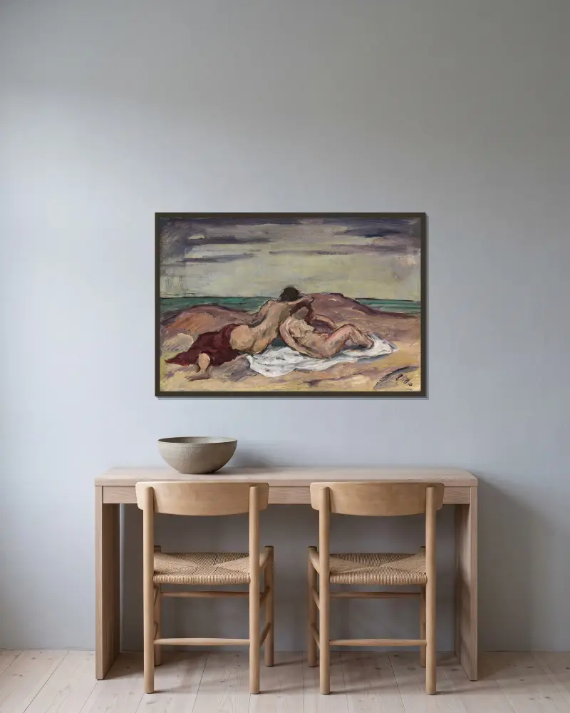 Calm Sea av Karl Hofer inramad på en vägg