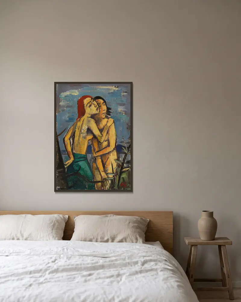 Girlfriends av Karl Hofer inramad på en vägg