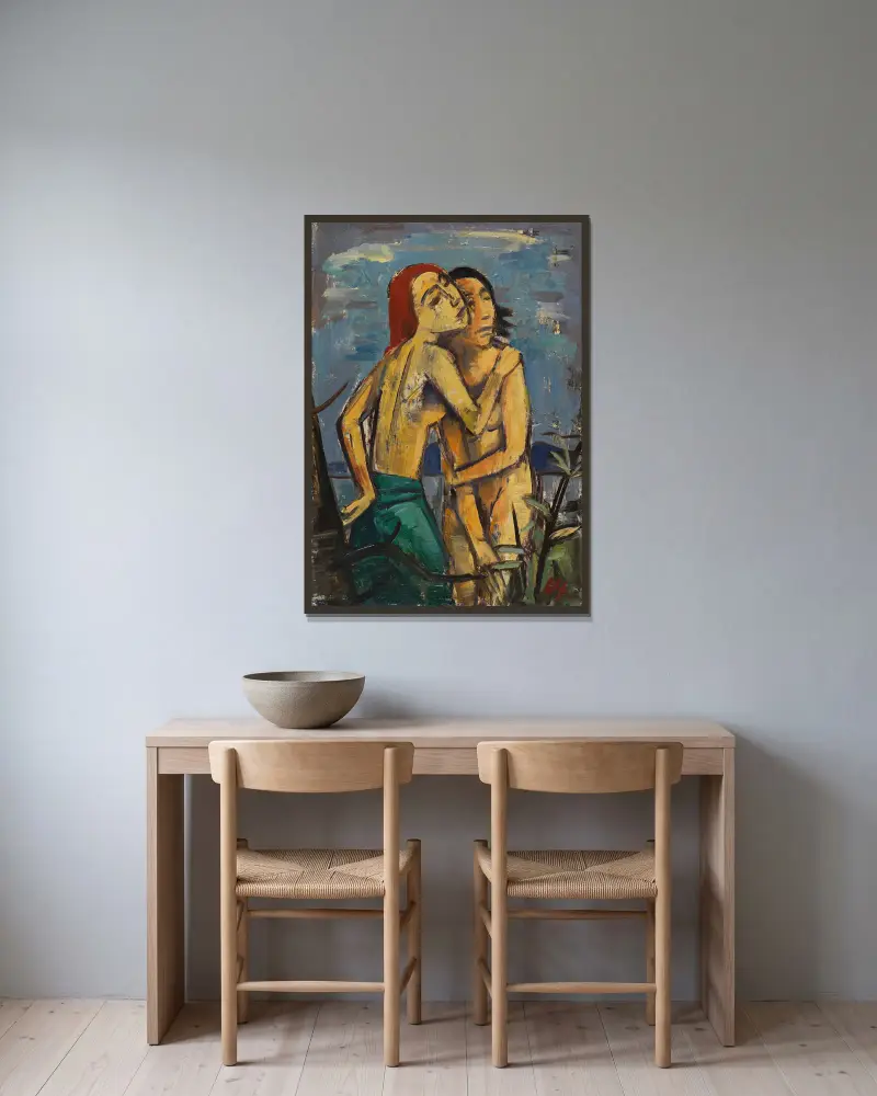 Girlfriends av Karl Hofer inramad på en vägg