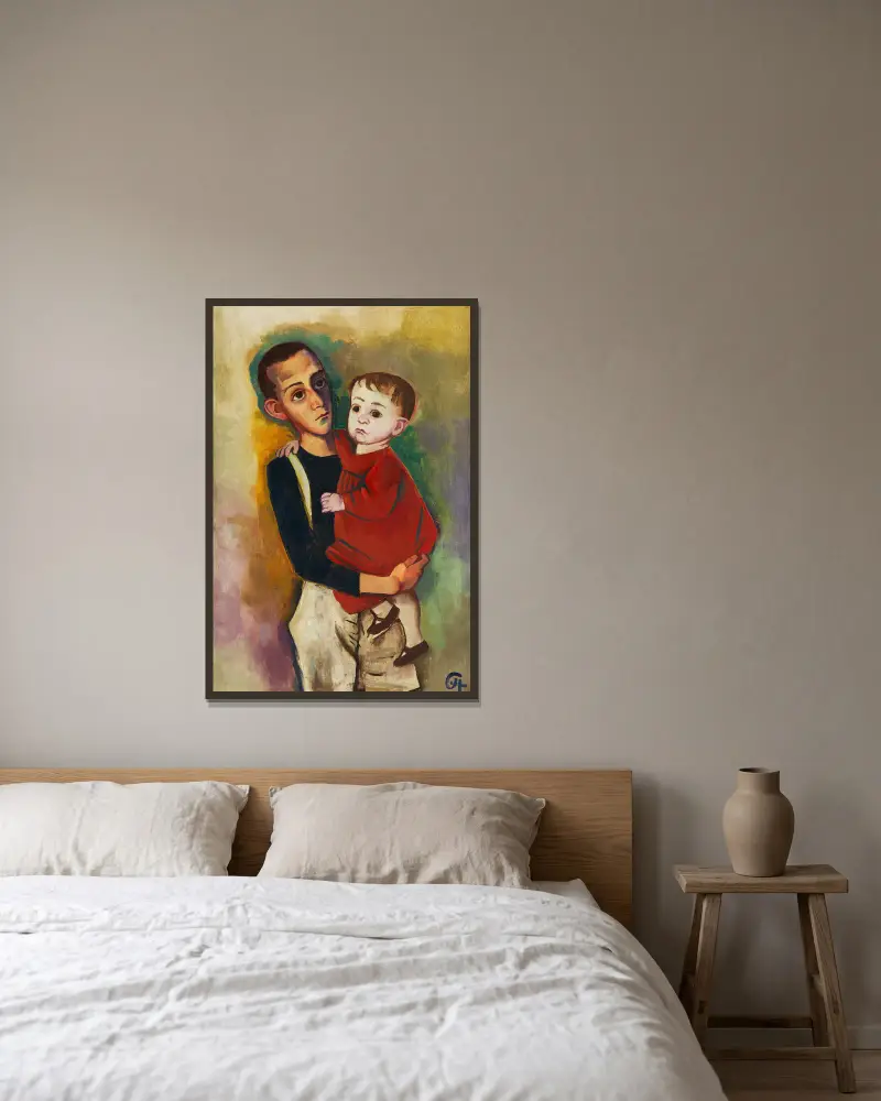 Die Geschwister von Karl Hofer gerahmt an einer Wand
