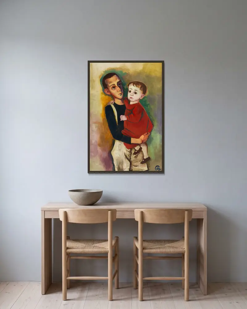 Die Geschwister von Karl Hofer gerahmt an einer Wand