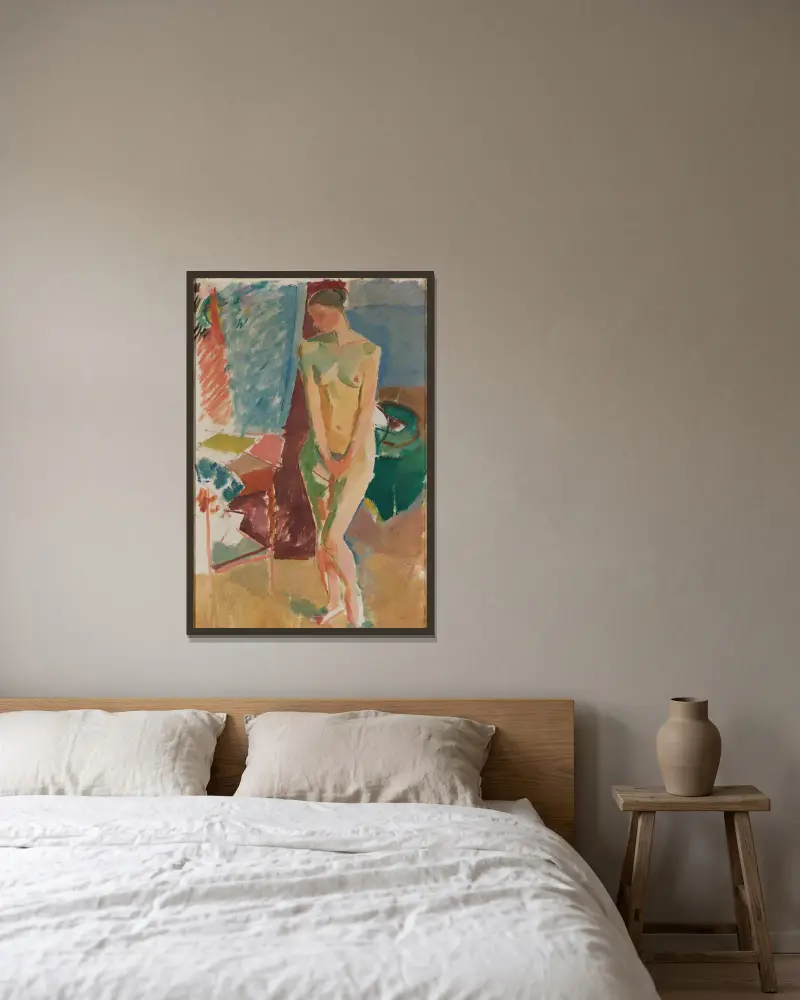 Stehender Akt von Karl Isakson gerahmt an einer Wand