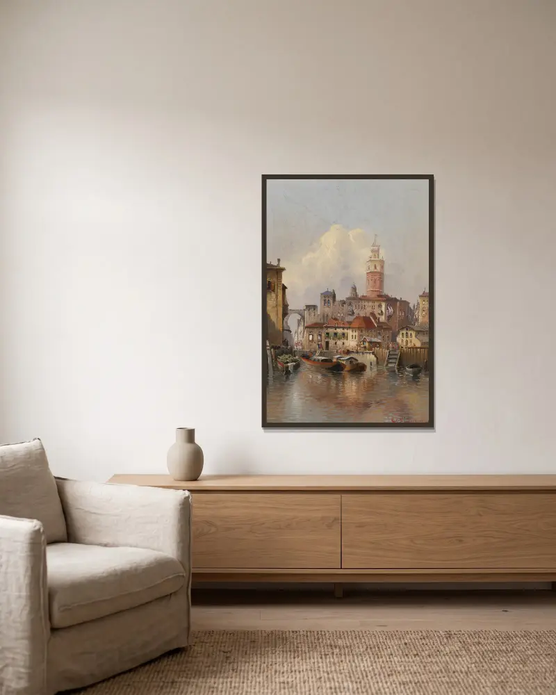 Aus Barcelona von Karl Kaufmann gerahmt an einer Wand
