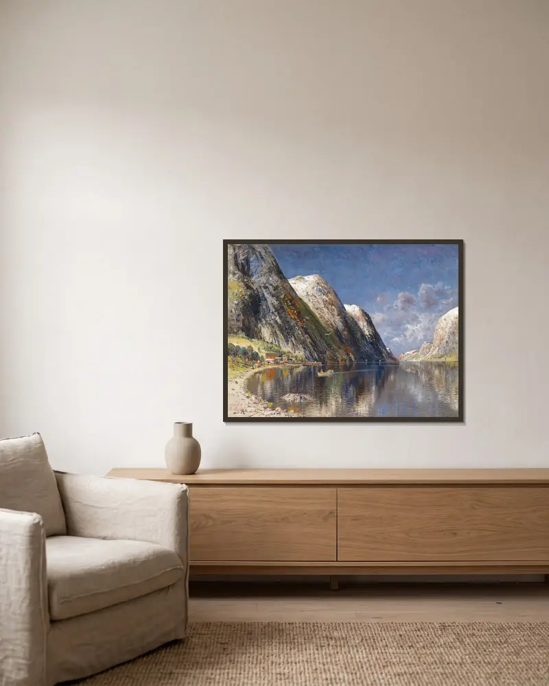 Fjord w Trondheim, Karl Kaufmann w ramie na ścianie
