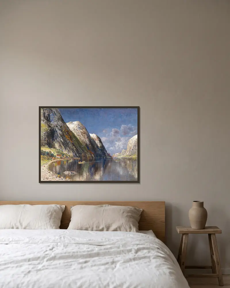 Fjord w Trondheim, Karl Kaufmann w ramie na ścianie